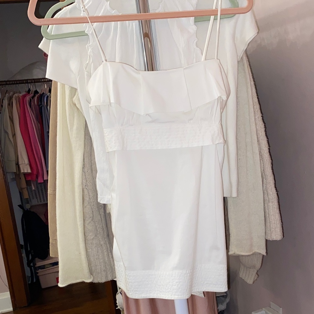 BCBGMaxAzria Elegant Cream Blouse babydoll cami